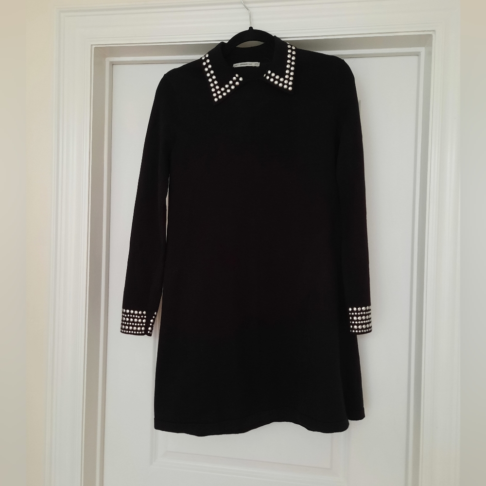 Zara little black dress with metallic studs